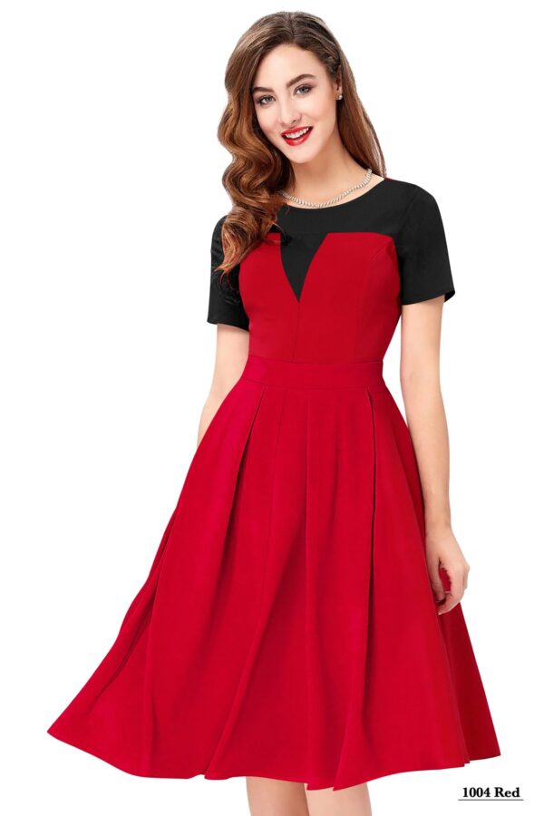 Fit & Flair Red Cap Sleeve Dress