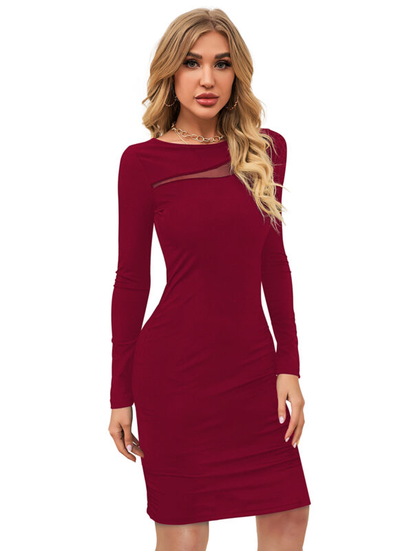 Timeless Maroon Full-Sleeve Bodycon Dress