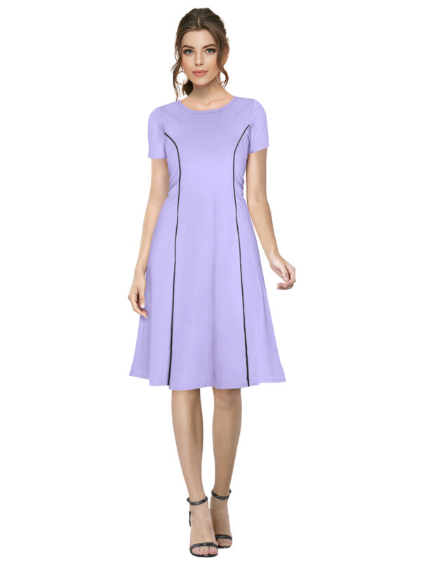 Elegant Purple Round Neck Bodycon Dress