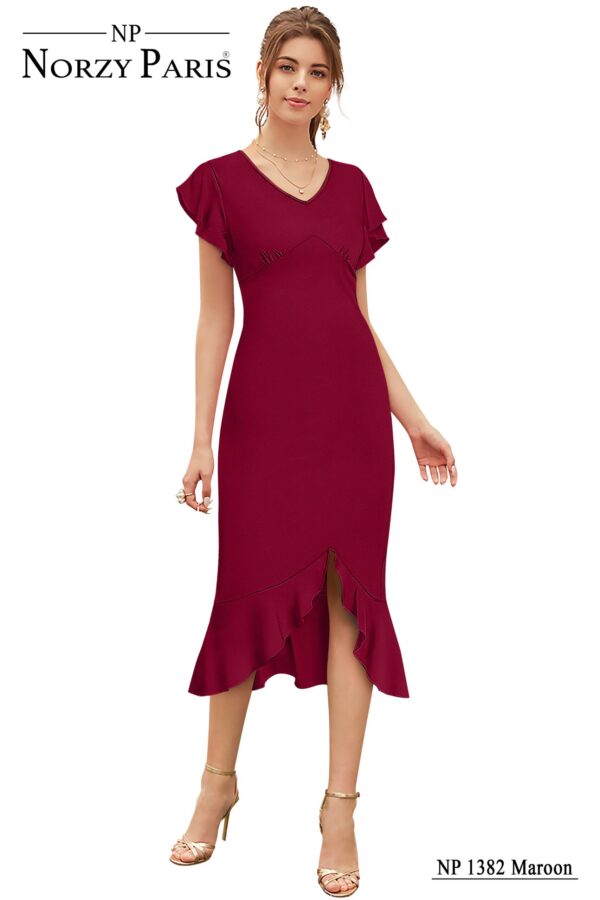 Women's Wear Maroon Maxi Dress