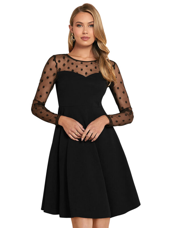 Fit & Flair Black Full Sleeve Dress