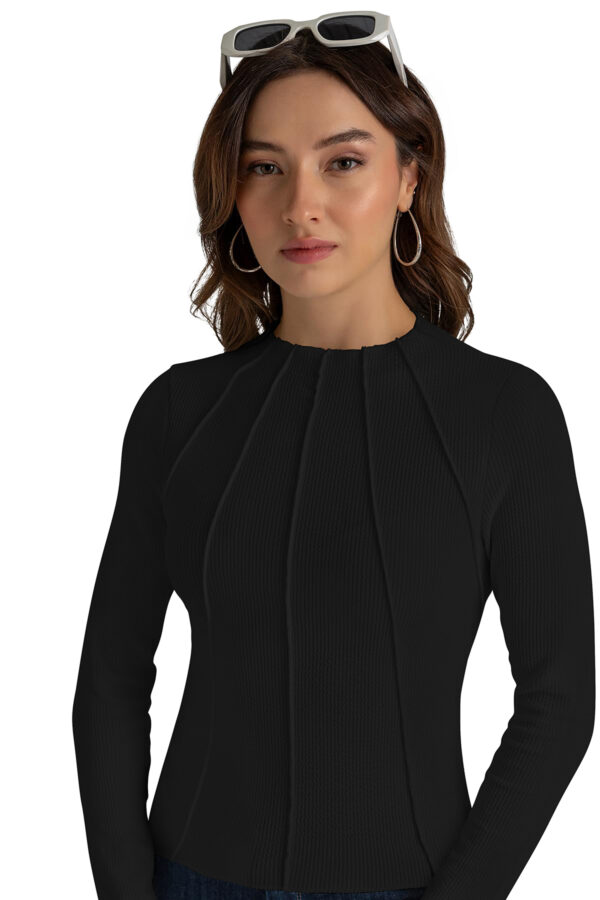 Black Mock Neck T-Shirt