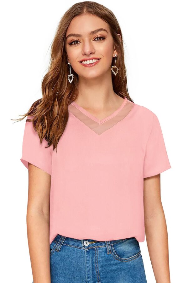 Peach Half Sleeve T-Shirt