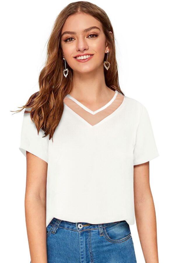White Half Sleeve T-Shirt