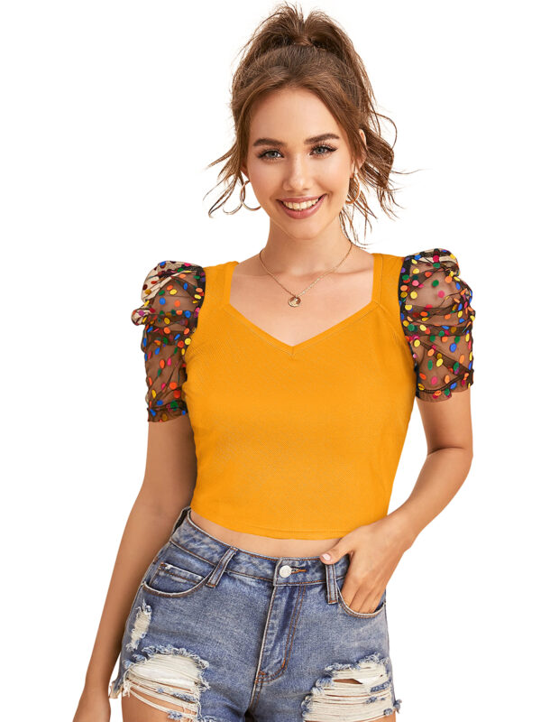 Yellow Short Sleeves Top
