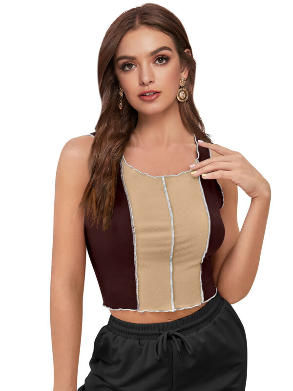 Coffee Sleeveless Top
