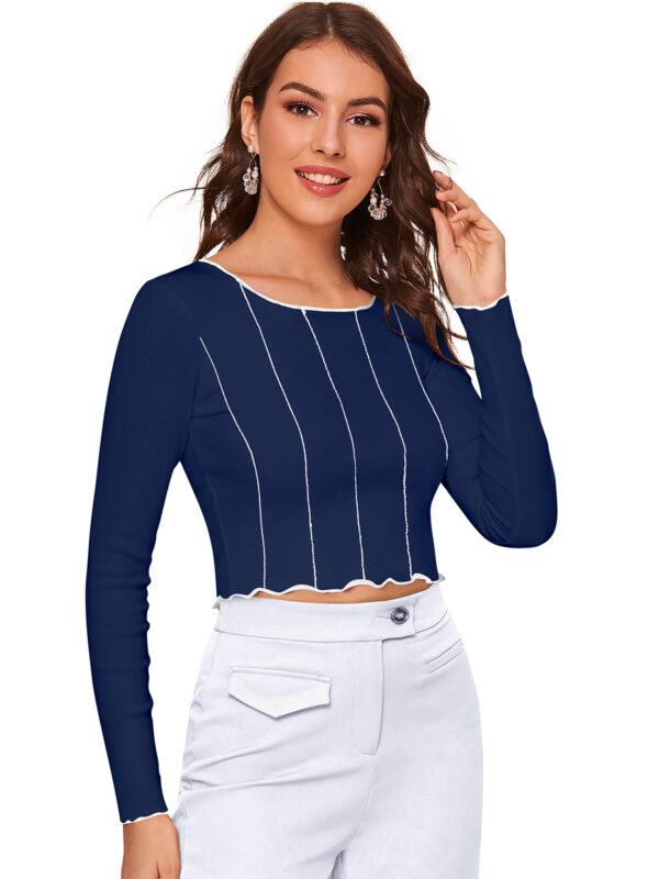 Full Sleeves Navy Blue Top