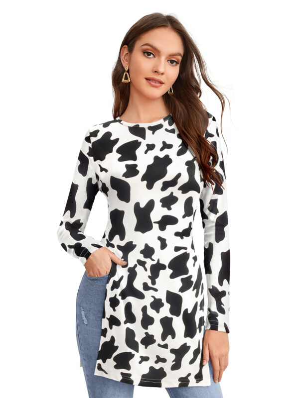 White Cow Pattern Tunic