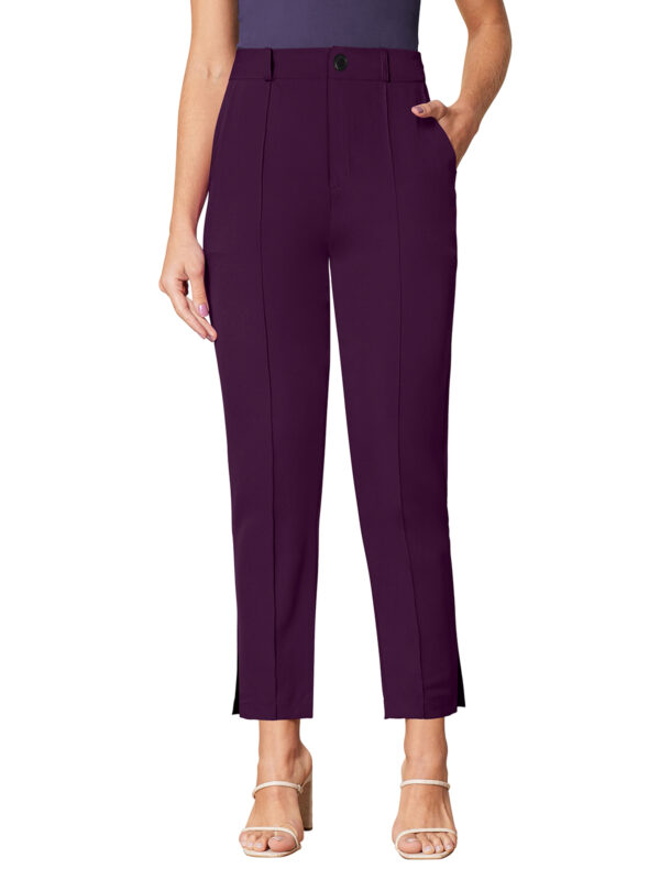 Women’s Polyester Wine Color Knitting Pant
