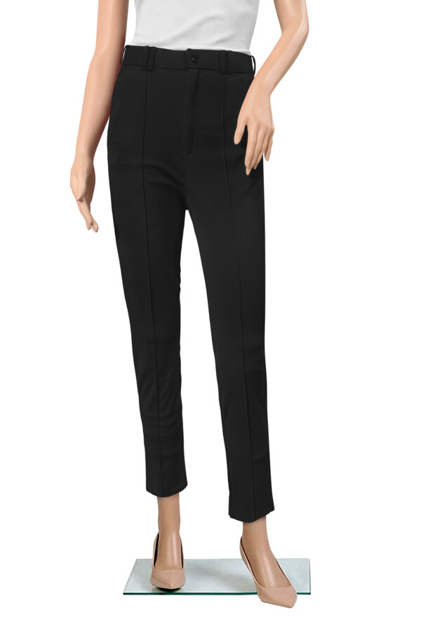 Polyester Solid Black Pant