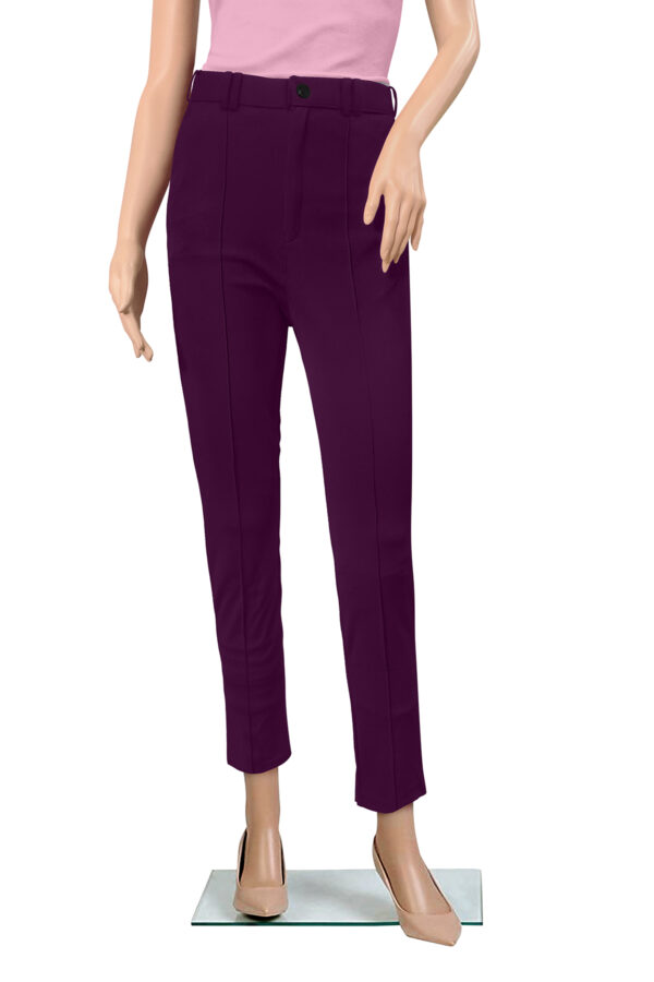 Women’s Wine Color Polyester Knitting Pant