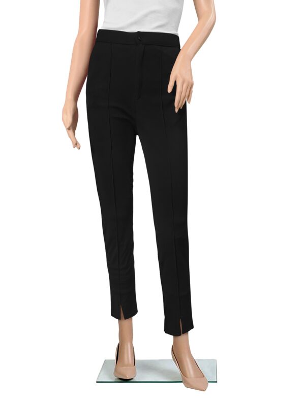 Polyester Black Solid Pant