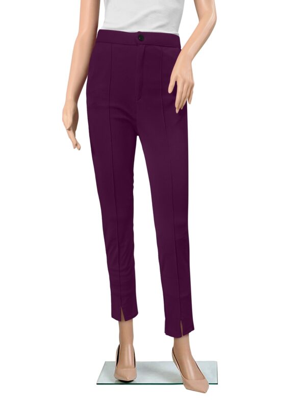 Women’s Polyester Knitting Wine Color Pant