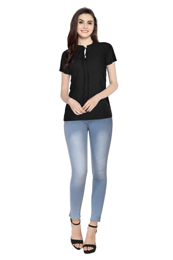 Black Sleeves Designer Top