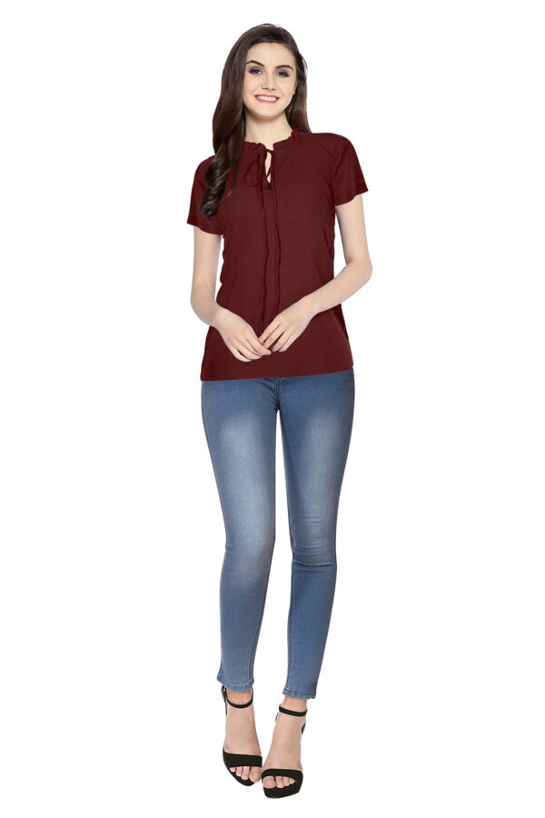 Maroon Short Partyware Top
